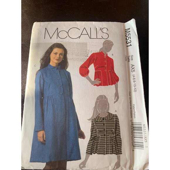 McCall's Misses Lined Jacket and Coat Sewing Pattern Sz 4 -12 M5531 - Uncut - Picture 9 of 9